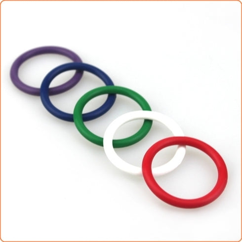 5 Rainbow Silicone Cock Ring Set